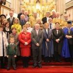 Academic and Civic leaders attending the Annual Town and Gown Mass at St Andrew's Cathedral, Dundee with Bishop Stephen Robson