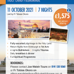 Pilgrimage Poster for Holy Land 11th October 2021