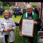 Our Lady’s Auchterarder presents gifts to Mgr O’Sullivan on his 65th anniversary