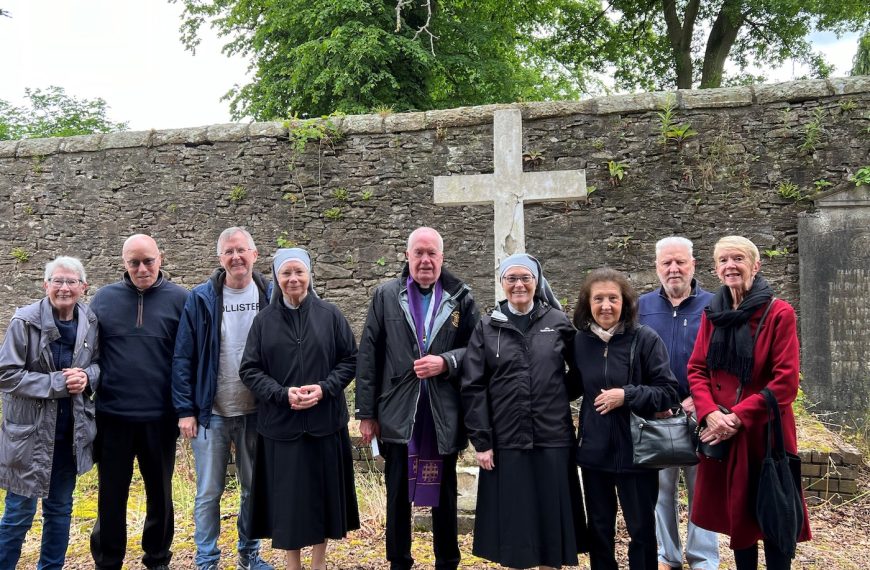 Flowers and prayers at the Sisters graves at Wellburn