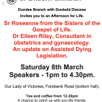 Dundee Branch with Dunkeld Diocese Invites You to an Afternoon for Life